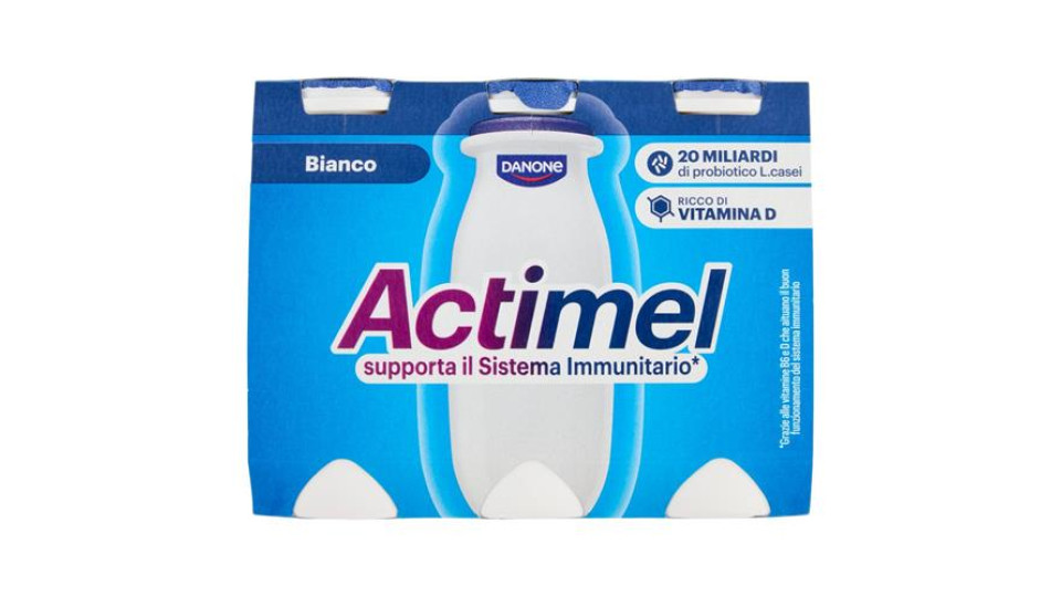 ACTIMEL, Yogurt da Bere con Vit B6 e D per il Sistema Immunitario, Bianco Naturale, 6X100G