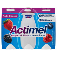 ACTIMEL, Yogurt da Bere con Vit B6 e D per il Sistema Immunitario, gusto Frutti di Bosco, 6X100G