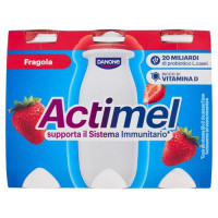ACTIMEL, Yogurt da Bere con Vit B6 e D per il Sistema Immunitario, gusto fragola, 6X100G