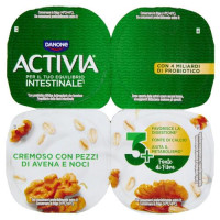 ACTIVIA Fibre Yogurt con Probiotico Bifidus, gusto Avena e Noci, 4x125g