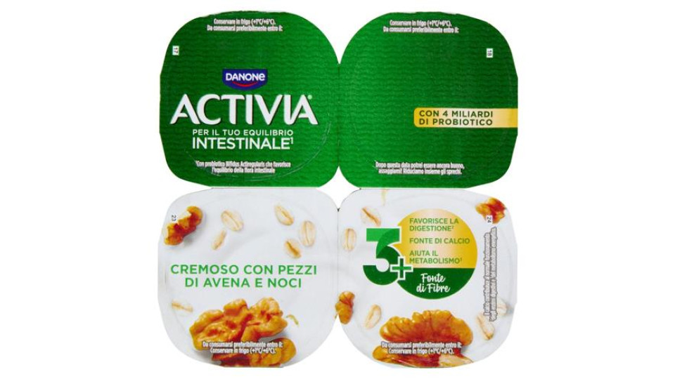 ACTIVIA Fibre Yogurt con Probiotico Bifidus, gusto Avena e Noci, 4x125g