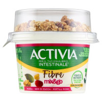 ACTIVIA Mix&Go con Probiotico Bifidus, Yogurt con Muesli, Semi di Zucca e Mirtilli rossi, 170g