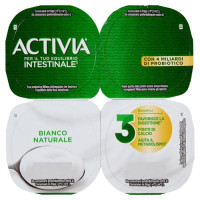 ACTIVIA Yogurt Bianco Naturale con Probiotico Bifidus, 4x125g