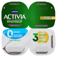 ACTIVIA Yogurt con Probiotico Bifidus, 0% Grassi, Bianco Naturale, 4x125g