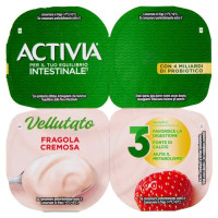 ACTIVIA Yogurt con Probiotico Bifidus, vellutato alla Fragola, 4x125g