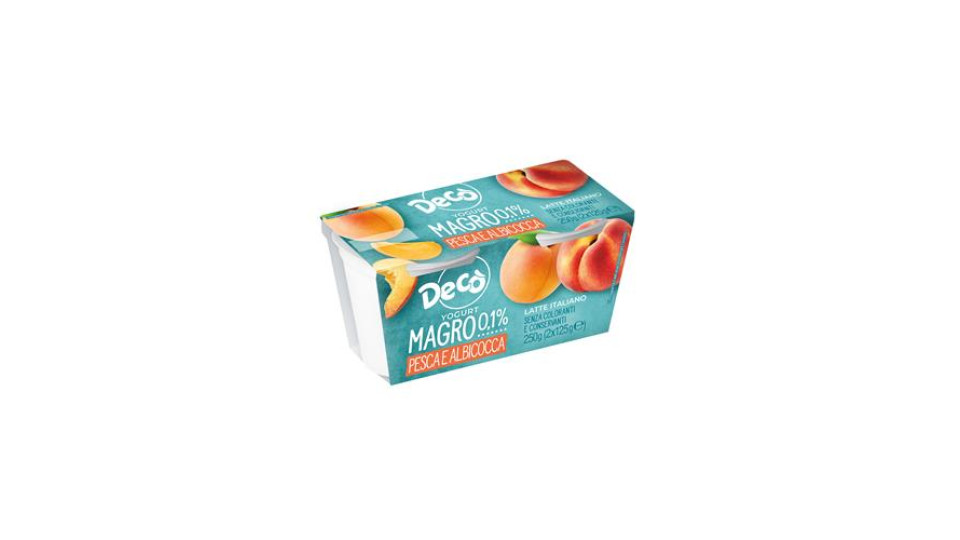 Decò yogurt magro alla pesca e albicocca