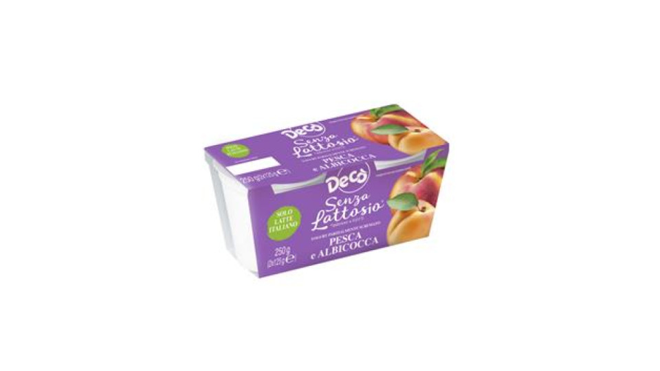 Decò yogurt senza lattosio pesca e albicocca
