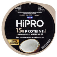 HiPRO Yogurt, 15g Proteine,0% Grassi,gusto Cocco,con Magnesio&Vit B9,basso in lattosio,160g