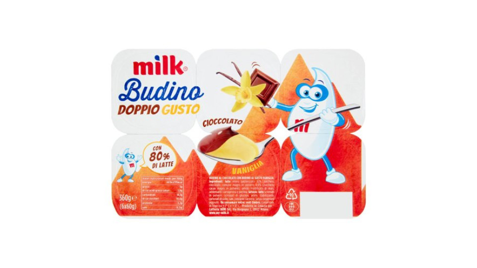 Milk Budino Doppio Gusto Cioccolato Vaniglia 6 x 60 g
