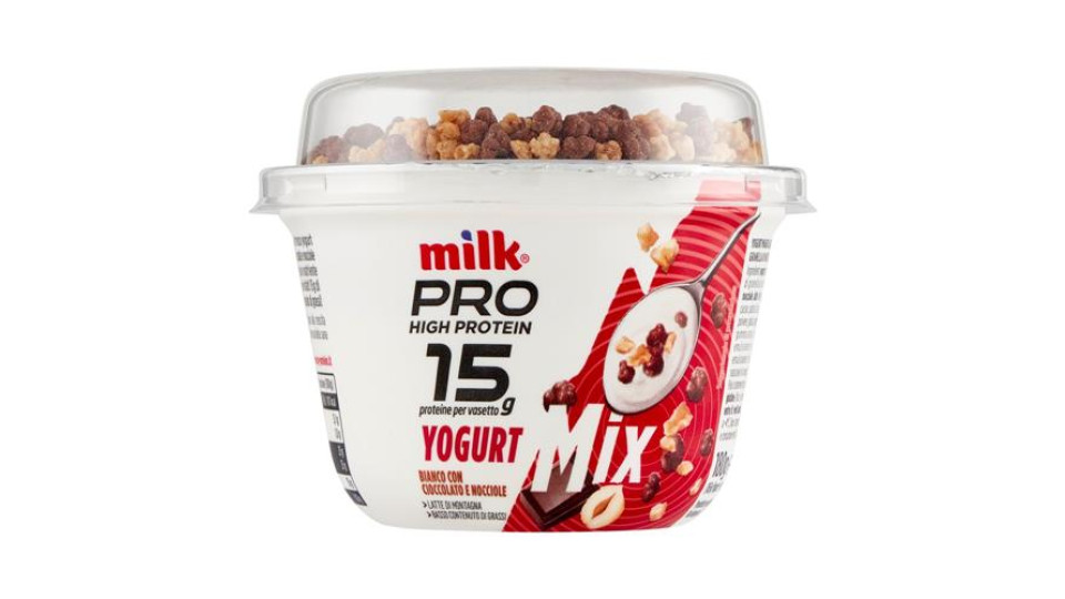 Milk Pro High Protein 15g Yogurt Bianco con Cioccolato e Nocciole 180 g