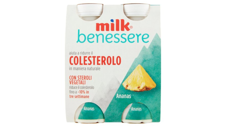 Milk benessere aiuta a ridurre il Colesterolo in maniera naturale Ananas 4 x 100 g