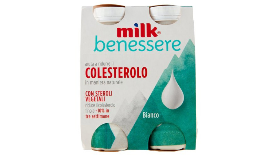 Milk benessere aiuta a ridurre il Colesterolo in maniera naturale Bianco 4 x 100 g