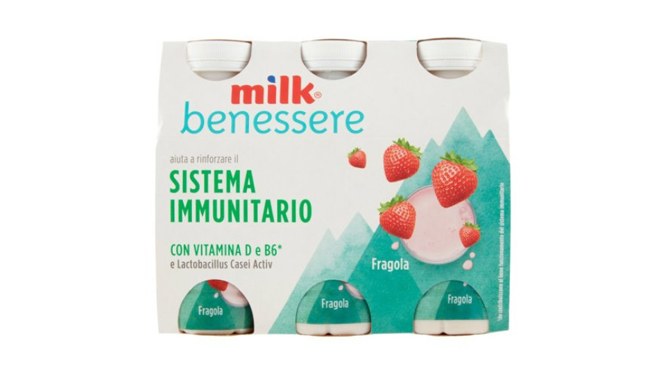 Milk benessere aiuta a rinforzare il Sistema Immunitario Fragola 6 x 100 g