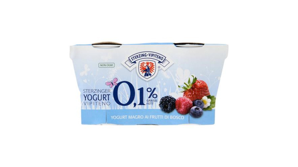 Sterzing Vipiteno 0,1% Grassi Yogurt Magro ai Frutti di Bosco 2 x 125 g