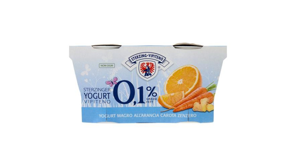 Sterzing Vipiteno 0,1% Grassi Yogurt Magro all'Arancia Carota e Zenzero 2 x 125 g