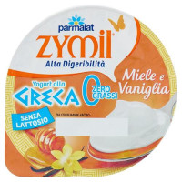 ZYMIL Alta Digeribilità Senza Lattosio Yogurt alla Greca Zero Grassi Miele e Vaniglia 150 g
