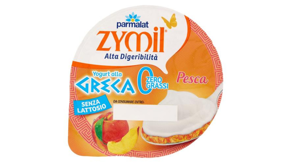 ZYMIL Alta Digeribilità Senza Lattosio Yogurt alla Greca Zero Grassi Pesca 150 g