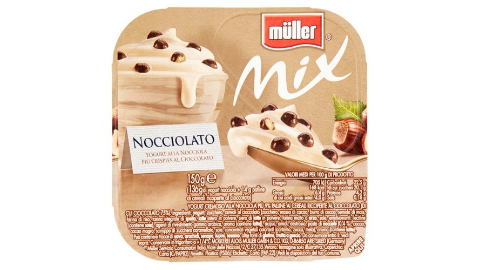 müller Mix Yogurt alla Nocciola Più Crispies al Cioccolato 150 g