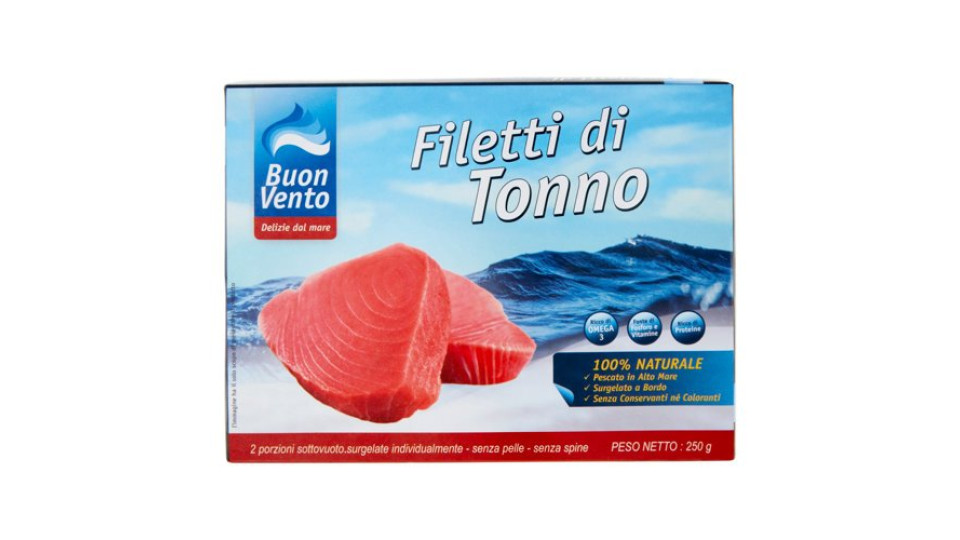 Buon Vento Filetti di Tonno Pinne Gialle Surgelati 250 g