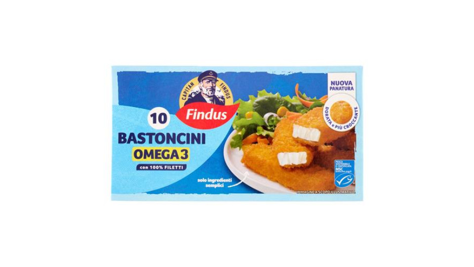 Capitan Findus 10 Bastoncini con 100% Filetti di Merluzzo con Omega 3 250 g