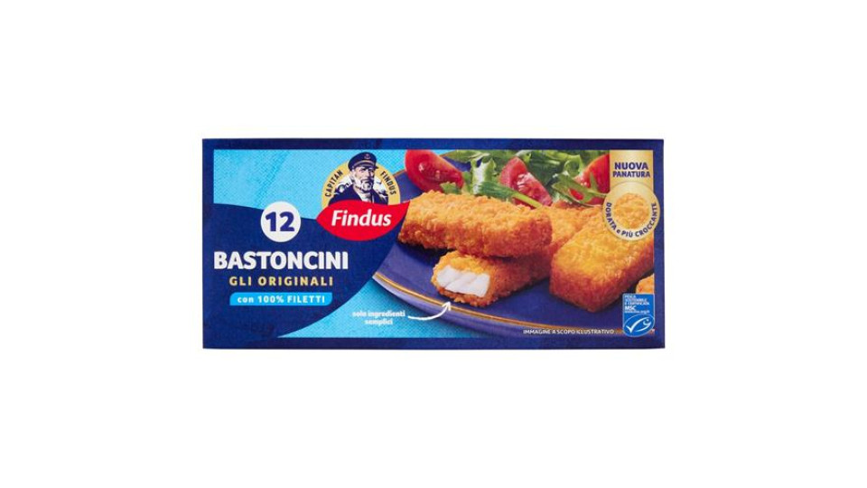 Capitan Findus 12 Bastoncini con 100% Filetti di Merluzzo 300 g