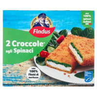 Capitan Findus 2 Croccole agli Spinaci con 100% Filetti di Merluzzo 200 g