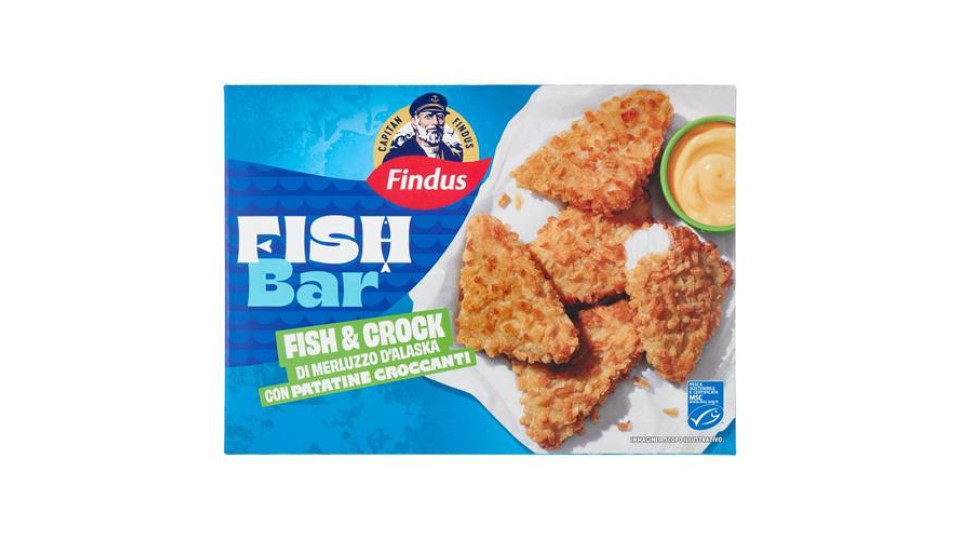 Capitan Findus Fish Bar Fish & Crock Merluzzo D'Alaska con Patatine Croccanti 250 g
