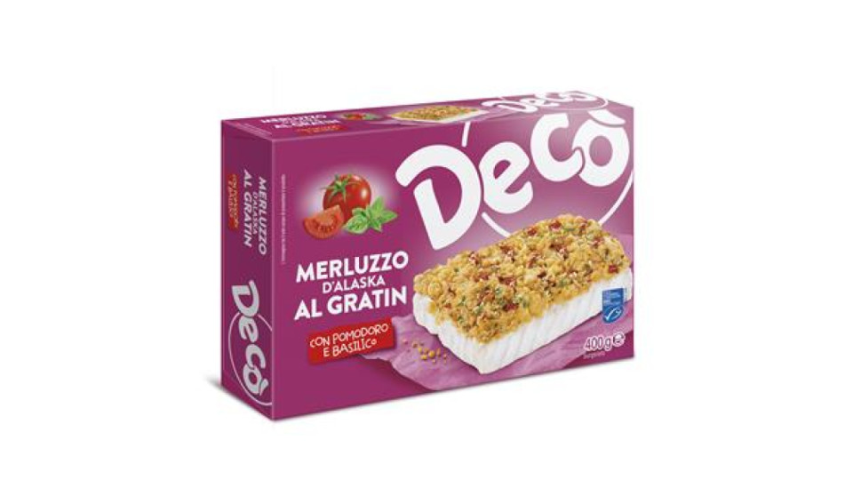 Decò merluzzo al gratin pomodoro e basilico