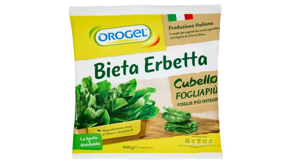 Orogel Cubello Bieta Erbetta Foglia Più Surgelati 900 g