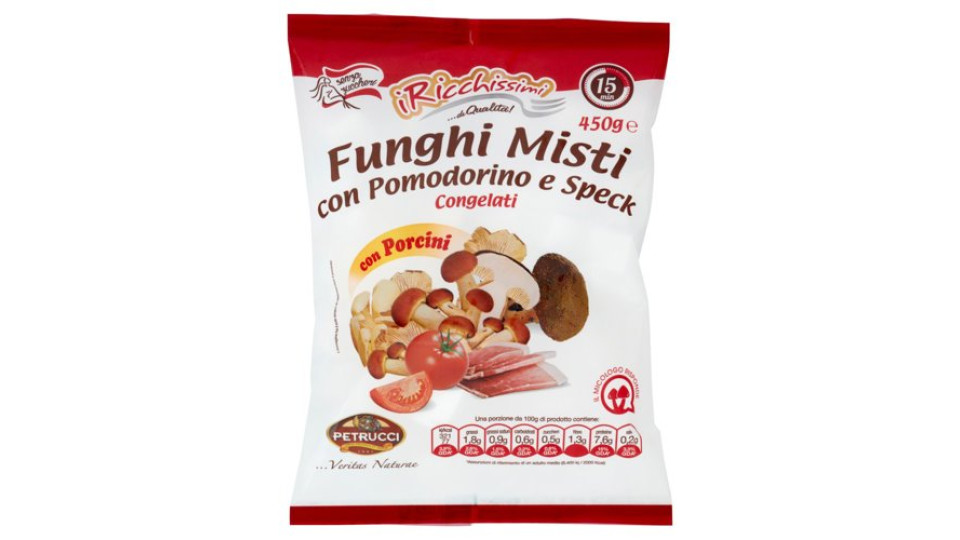 Petrucci i Ricchissimi Funghi Misti con Pomodorino e Speck Congelati 450 g