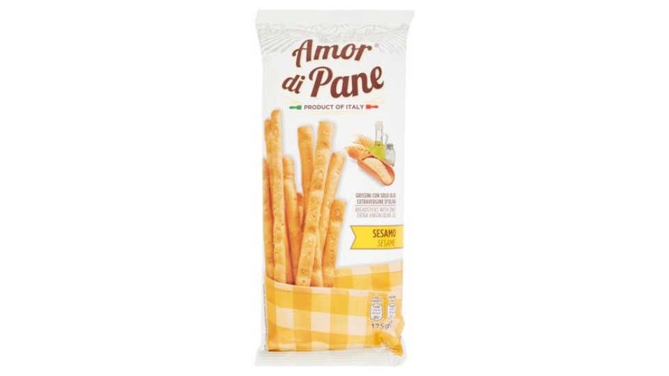 Amor di Pane Grissini con Solo Olio Extravergine d'Oliva Sesamo 125 g