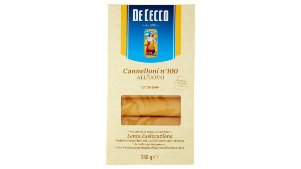 De Cecco Cannelloni n° 100 all'Uovo 250 g