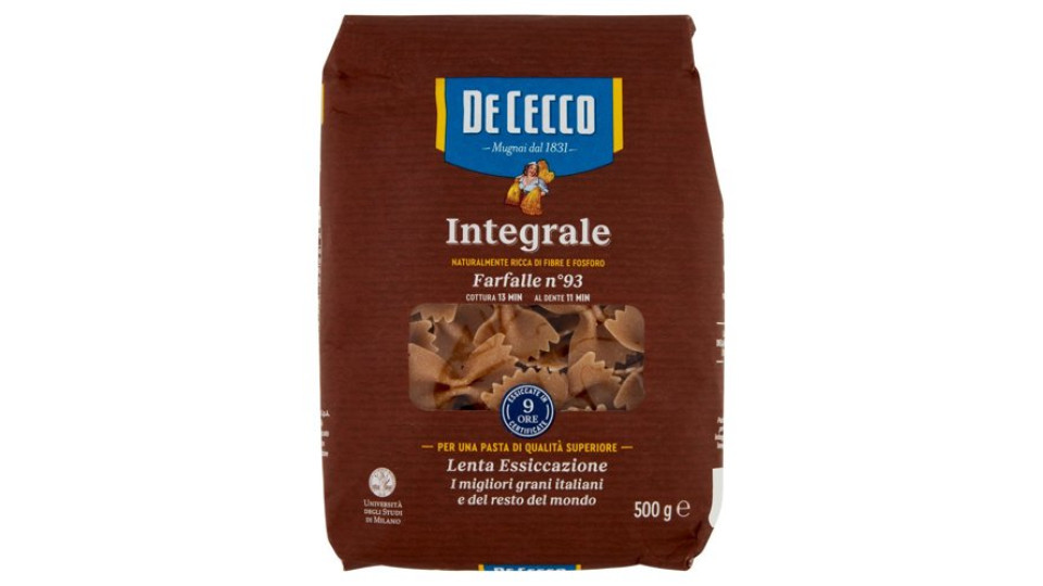 De Cecco Integrale Farfalle n° 93 500 g