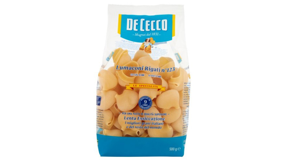 De Cecco Le Specialità Lumaconi Rigati n°123 500 g