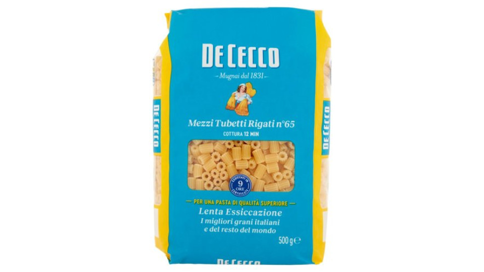 De Cecco Mezzi Tubetti Rigati n°65 500 g