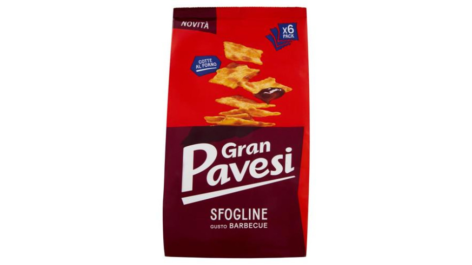 Gran Pavesi Sfogline Gusto Barbecue Snack Cotte al Forno 6 Pacchetti 180g