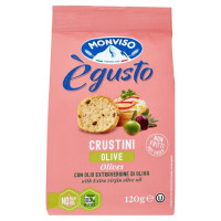 Monviso ègusto Crustini Olive con olio Extravergine di Oliva 120 g