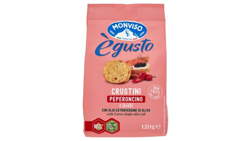 Monviso ègusto Crustini Peperoncino con Olio Extra Vergine di Oliva 120 g