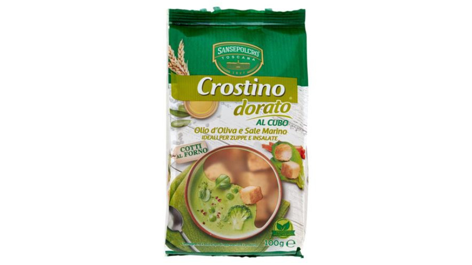 Sansepolcro Toscana Crostino dorato al Cubo Olio d'Oliva e Sale Marino 100 g
