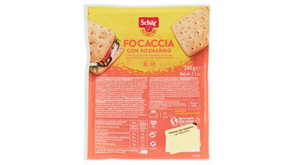 Schär Focaccia con Rosmarino 3 x 66 g