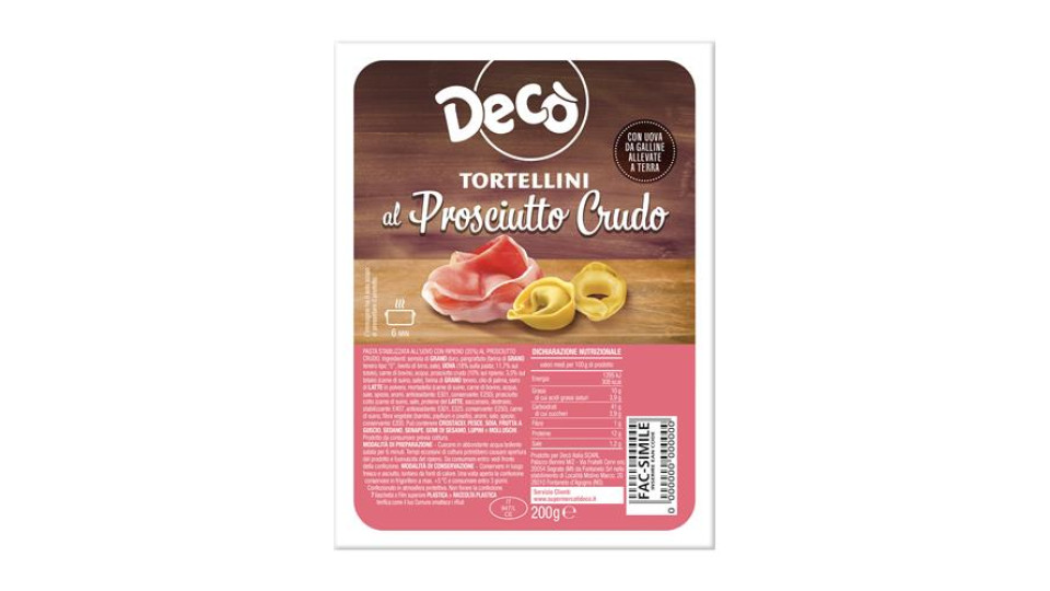 TORTELLINO AL PROSCIUTTO CRUDO 200G DECO'