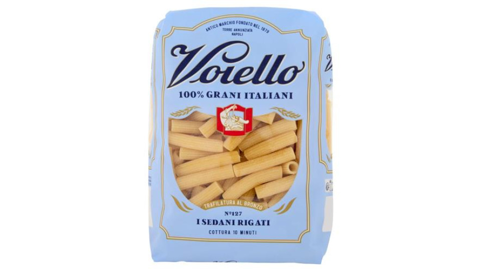 Voiello Pasta I Sedani Rigati N°127 grani 100% italiani Trafilata bronzo 500g