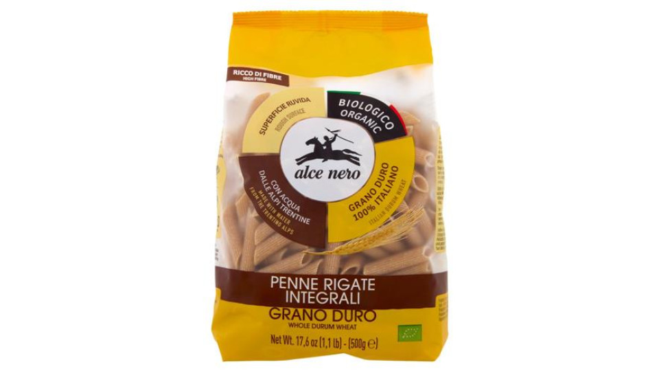 alce nero Penne Rigate Integrali Grano Duro 500 g