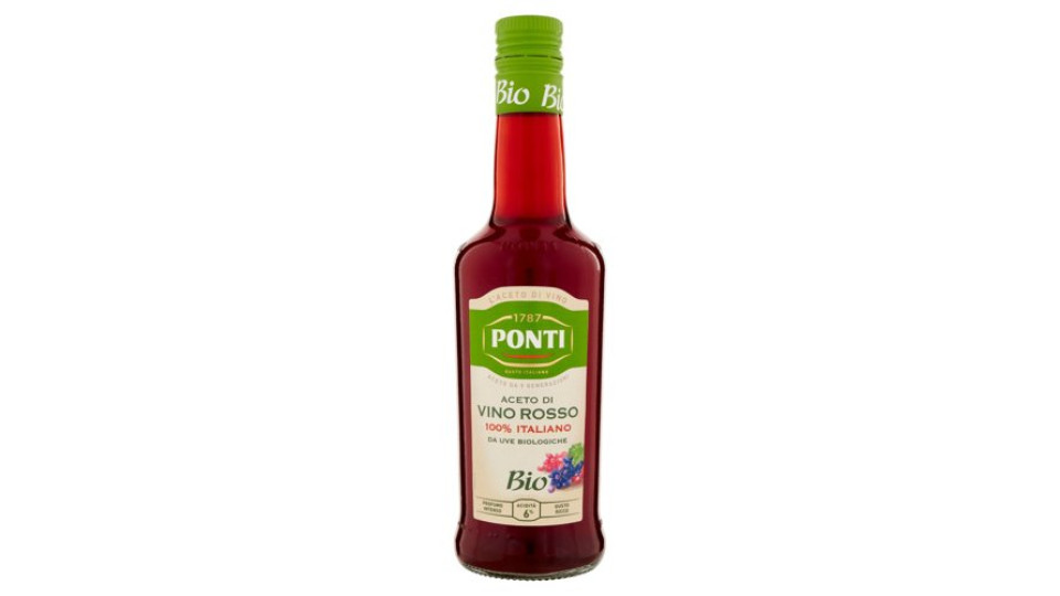 Ponti Bio Aceto di Vino Rosso 100% Italiano 500 ml