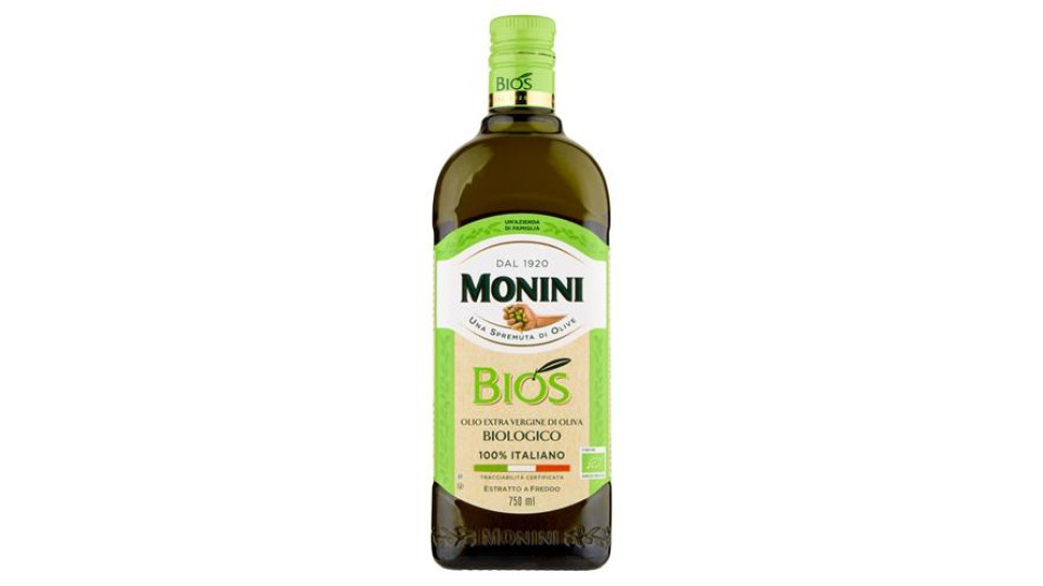Monini Selezione Italiana Bios Olio Extra Vergine di Oliva da Agricoltura Biologica 750 ml