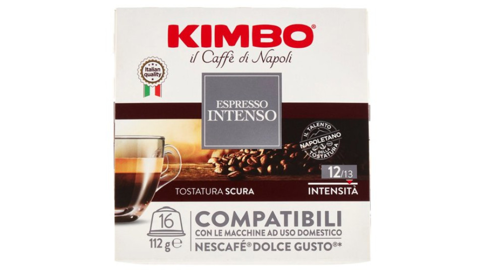 Kimbo Espresso Intenso Capsule Compatibili con le Macchine Nescafé Dolce Gusto* 16 x 7 g