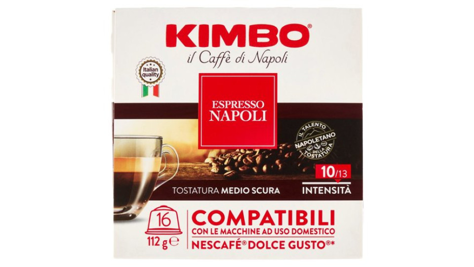 Kimbo Espresso Napoli Capsule Compatibili con le Macchine Nescafé Dolce Gusto* 16 x 7 g