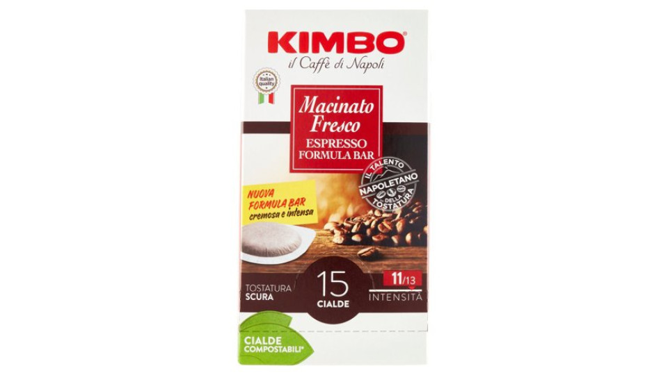 Kimbo Macinato Fresco Espresso Formula Bar 15 Cialde Compostabili* 109.5 g