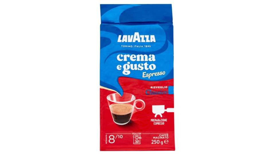 Lavazza Crema e Gusto Espresso Classico Caffè Macinato 250 g