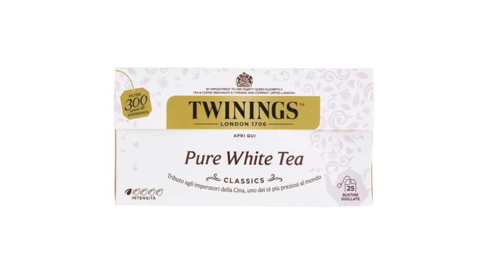 Twinings Pure White Tea Tè Nero Speciality 25 filtri The 37,5 g